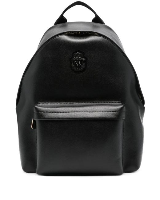 Billionaire Black Leather Backpack for men