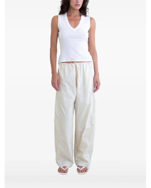 Belle Anna White Broderie Anglaise V-Neck Tank Top