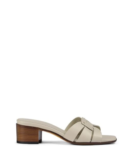 Doucal's White Interwoven Leather Sandals