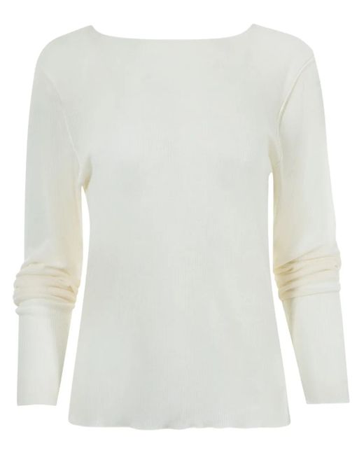 Deiji Studios White Oberteil Mit U-Boot-Ausschnitt