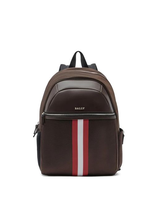 Bally Brown Ribbon Detail Travel Backpack for men