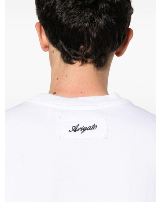 Axel Arigato T-shirt Met Gerafelde Afwerking Van Biologisch Katoen in het White voor heren