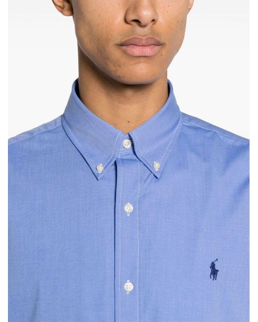 Camicia con ricamo Polo Pony di Polo Ralph Lauren in Blue da Uomo