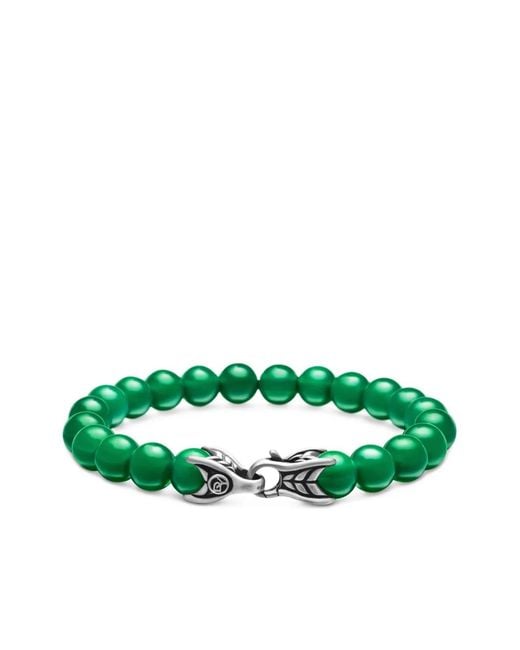 David Yurman Green Sterling Spiritual Beads Bracelet (8Mm) for men