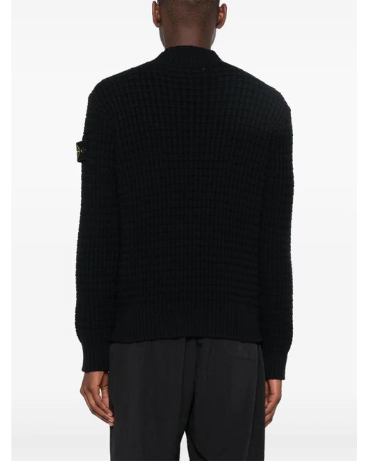 Stone Island Black Essential Natural Knit Sweater for men