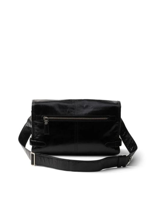 Prada Black Leather Shoulder Bag for men
