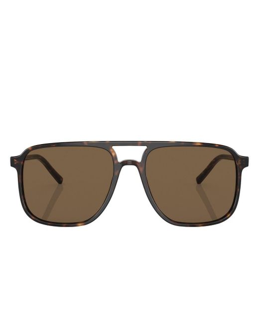 Dolce & Gabbana Brown Aviator-frame Sunglasses for men