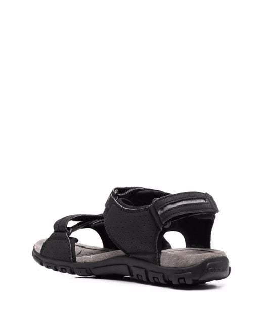 Geox Black Strada Double-Strap Sandals for men