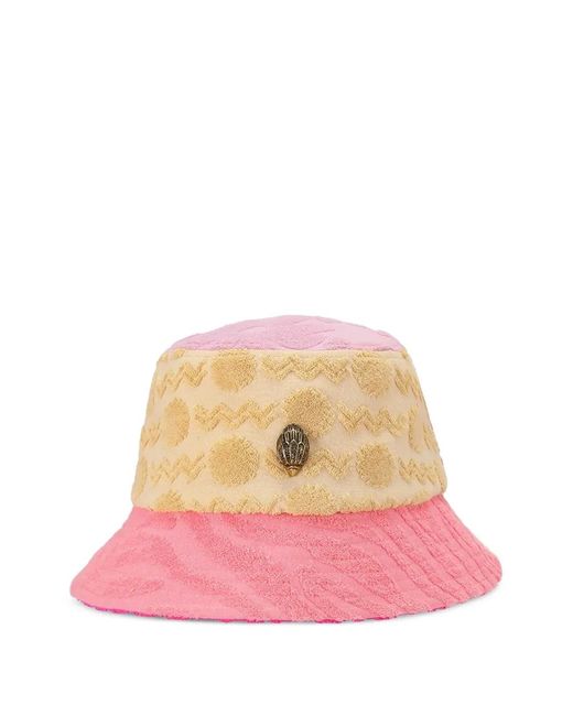 Kurt Geiger Pink Kensington Terry-Cloth Patchwork Bucket Hat