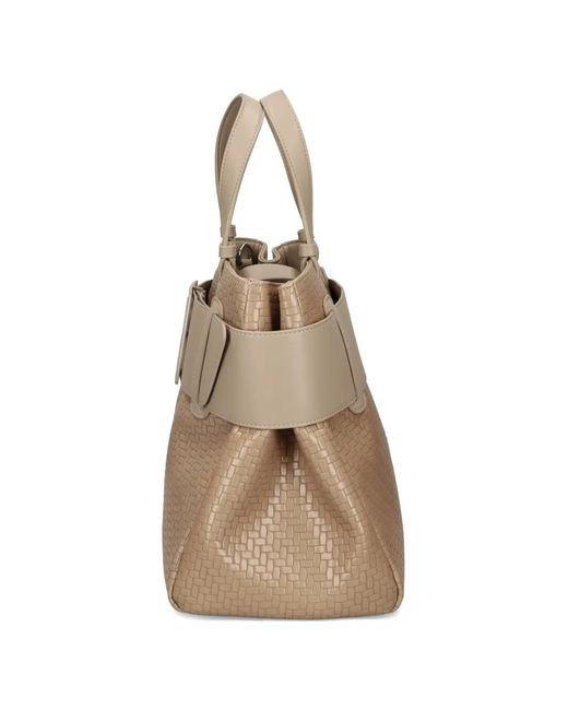 ARMANI EXCHANGE Natural Woven Logo Tote Bag