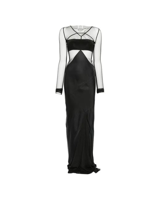 Rick Owens Black Combo Long-Sleeve Maxi Dress