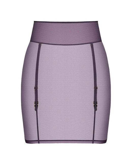 Maison Close Purple L'Amoureuse Sheer-Mesh Garter Skirt