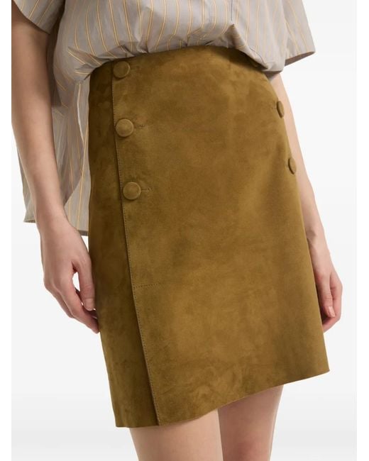 Yves Salomon Natural Buttons Double-Sided Mini Skirt