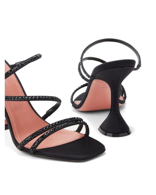 AMINA MUADDI Black Gilda 95mm Crystal-embellished Sandals