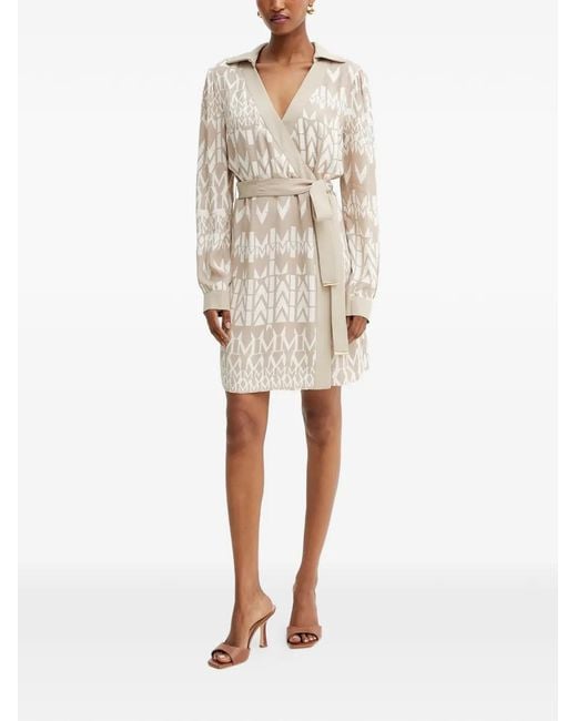 Guess Natural Belted Geometric-Pattern Mini Dress