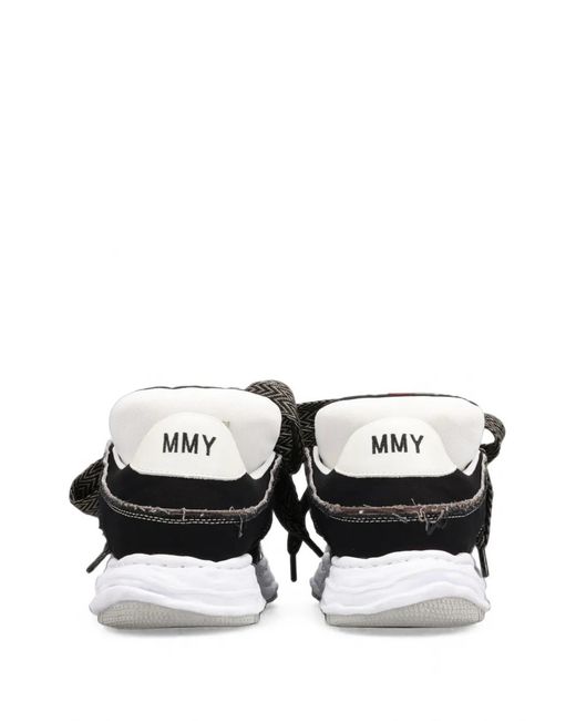 Maison Mihara Yasuhiro Black Wayne Puffer Og Sole Patterned Lace Canvas Low-Top Sneakers