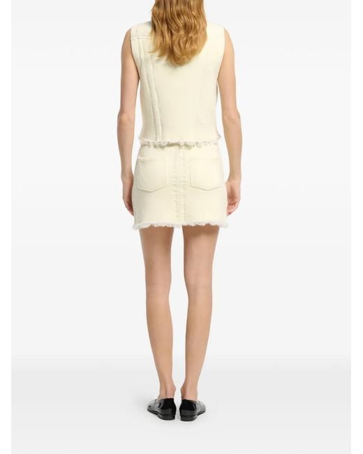Barrie White Denim Fringed Waistcoat