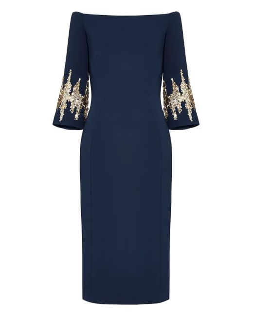 Jenny Packham Blue Aster Midikleid Mit Pailletten