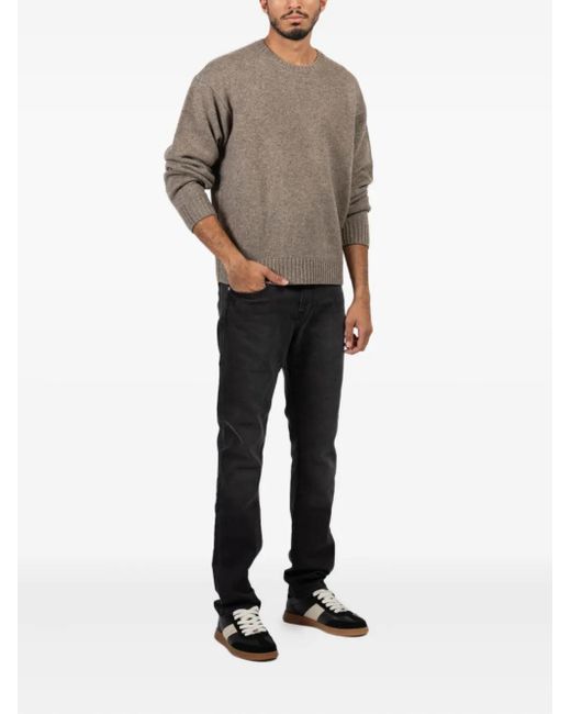 FRAME Gray Ribbed Knit Sweater for men
