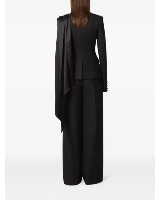 Nina Ricci Black Draped-Scarf Blazer