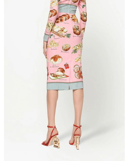 Dolce & Gabbana Multicolor Pastry-Print Long-Sleeve Midi Dress