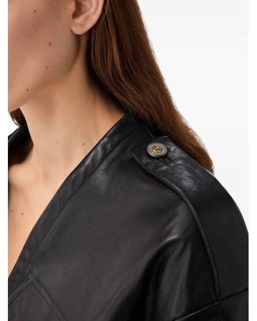 Cazadora De Piel Versace de color Black