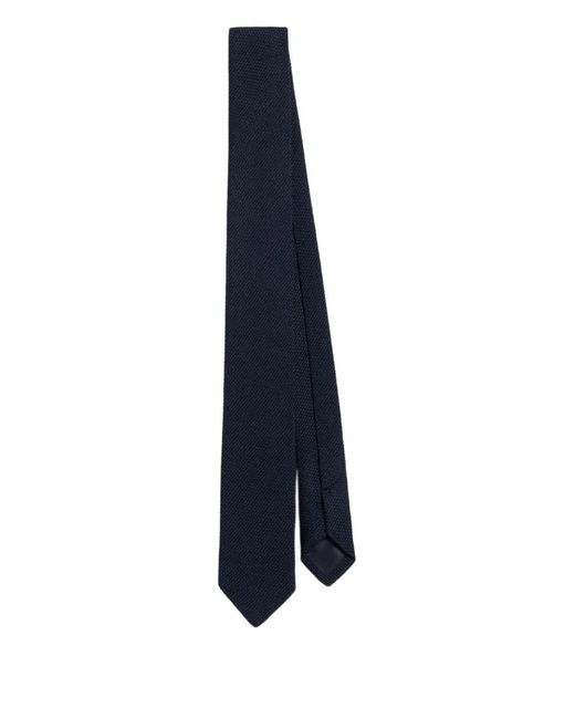 AMI Blue Grenadine Silk Tie for men