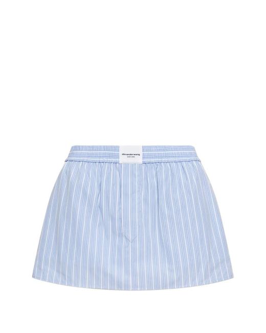 Alexander Wang Blue Minijupe À Patch Logo