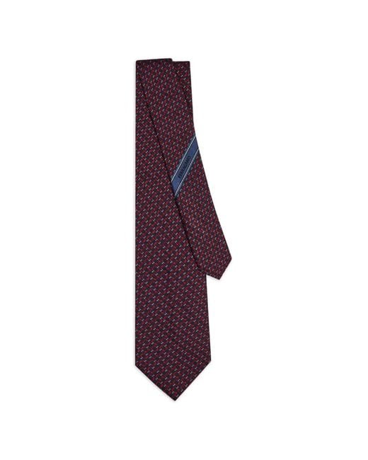 Ferragamo Purple Gancini Silk Jacquard Tie for men