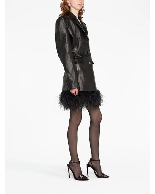 Magda Butrym Black Single-Breasted Leather Jacket