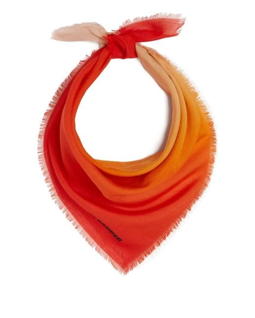 Jil Sander Orange Gradient-Effect Scarf for men