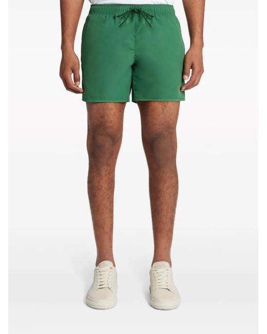 Lacoste Green Embroidered-Logo Swim Shorts for men