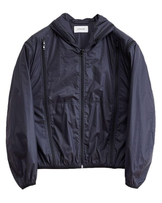 Lemaire Blue Zipped Hooded Jacket for men