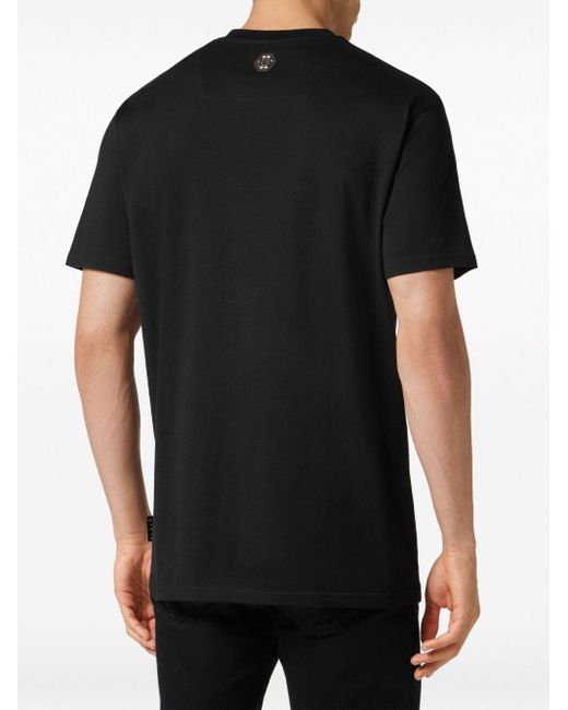 Philipp Plein Black Graphic-print Cotton T-shirt for men