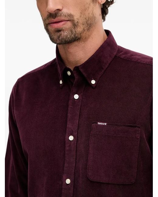 Barbour Red Buttoned Corduroy Shirt for men