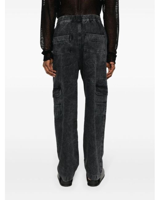 Isabel Marant Black Vanni Chambray Cargo Trousers for men