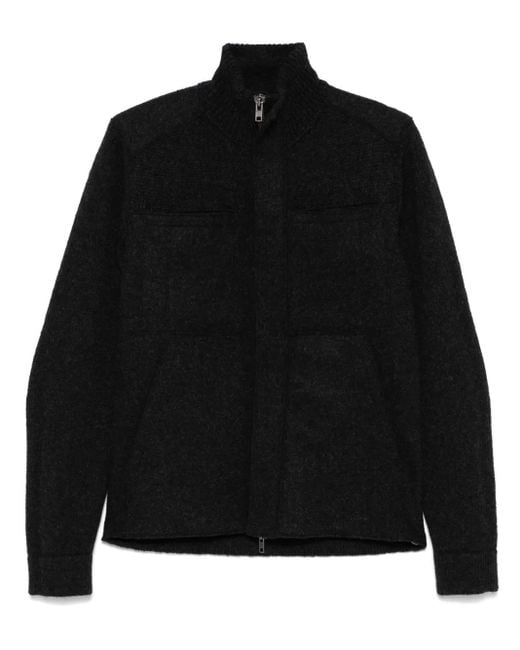 Transit Black Virgin Wool Zip-Up Jacket for men