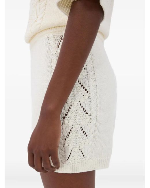 Loulou de Saison White Andel Crochet-Detail Shorts