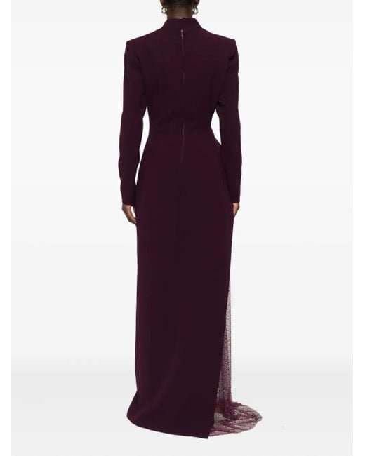 Jean Louis Sabaji Purple Asymmetric-Design Maxi Dress