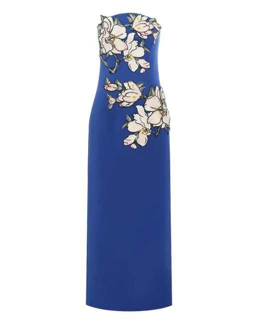 blue dress gold dress debate Sweetheart Sheer Corset with 3D Floral Appliqué and Satin Slit Gown (CD405) main image 0