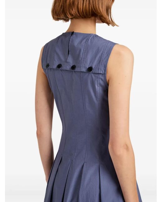Proenza Schouler Blue Pleated Sleeveless Dress