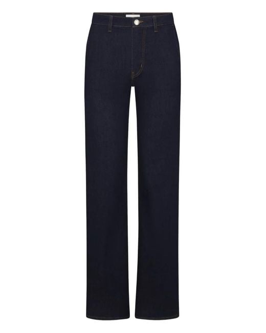 FRAME Women's Blue Belt-Loops Pants