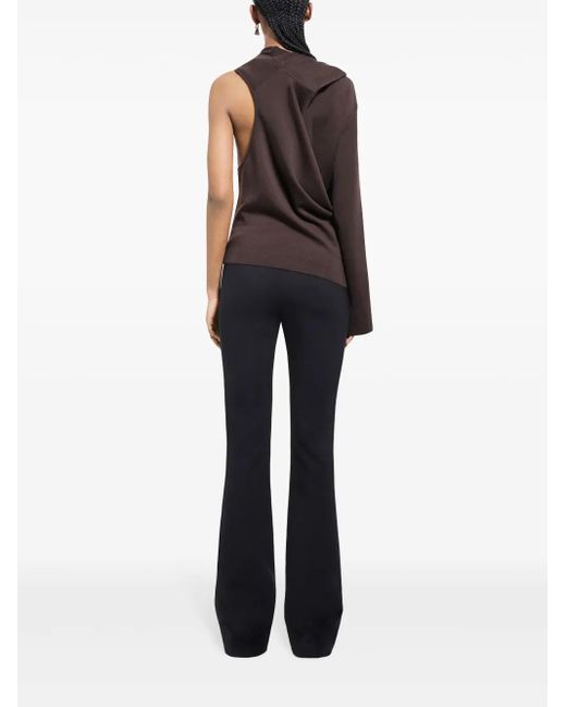 Courreges Brown Off-Shoulder Light-Knit Top