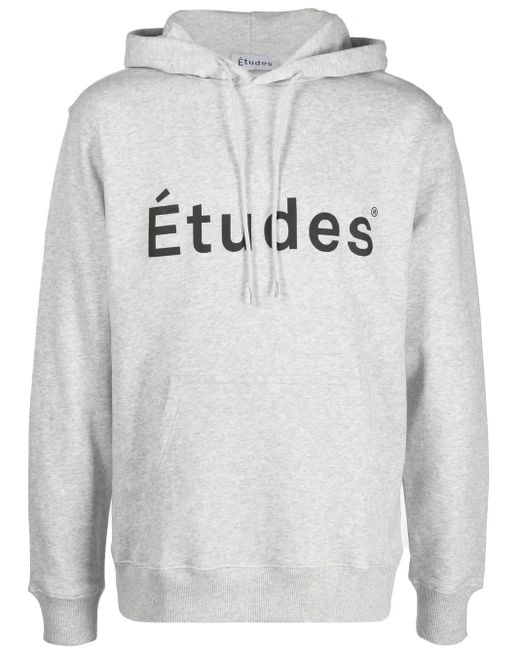 Sudadera con capucha y logo estampado Etudes Studio de hombre de color Gray