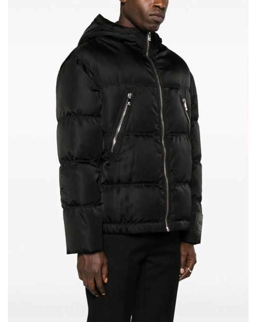 Versace Black Zip-Detail Puffer Jacket for men