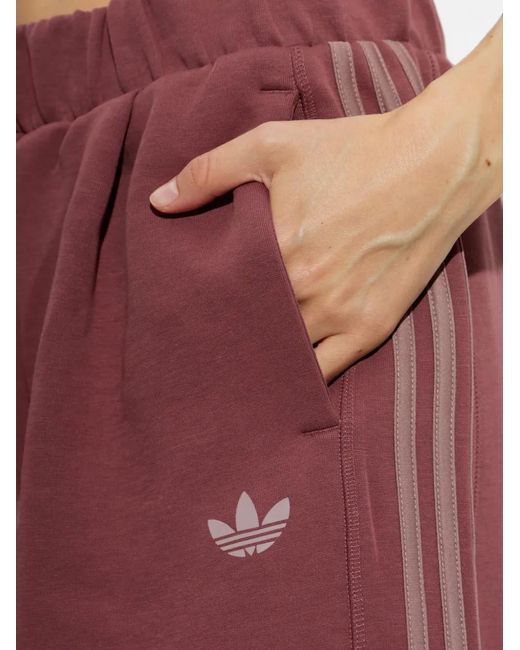 Adidas Purple Sst 2.0 Logo-Print Wide-Leg Track Pants