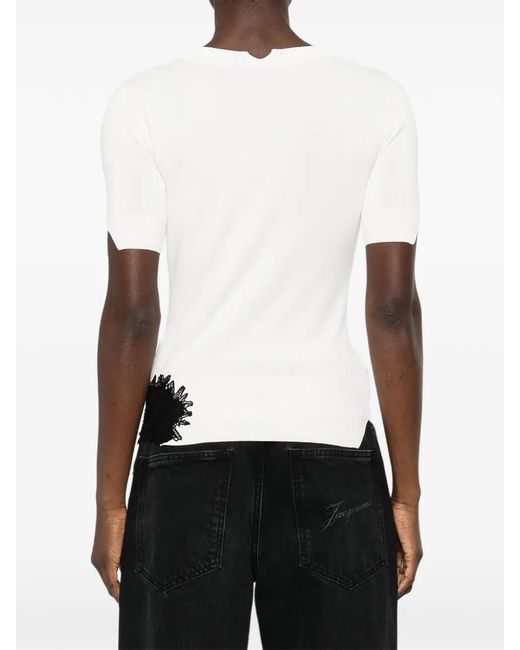 Ermanno Scervino Black Floral T-Shirt