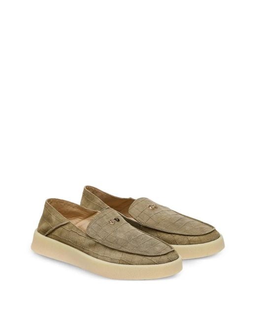 HIDE & JACK Green Crocodile-Effect Sneakers