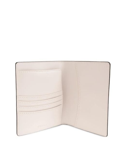 Furla Pink Camelia Heart-Patch Passport Case