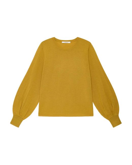 Maliparmi Yellow Balloon-Sleeve Sweater